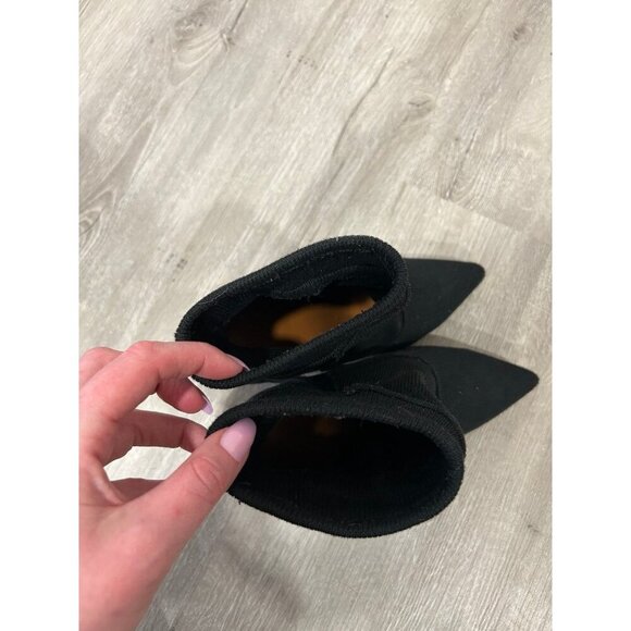 H By Halston Evelyn Sock Boot Ankle Bootie Point Toe Heel Black Women’s Size 7.5 - Picture 7 of 8